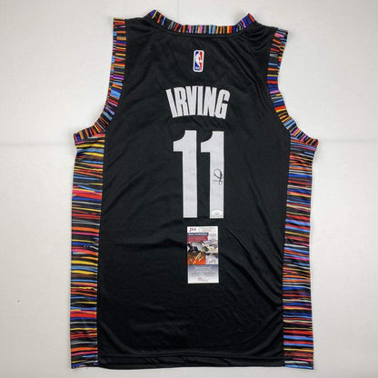 Autographed/Signed Kyrie Irving Brooklyn Black City Basketball Jersey JSA COA