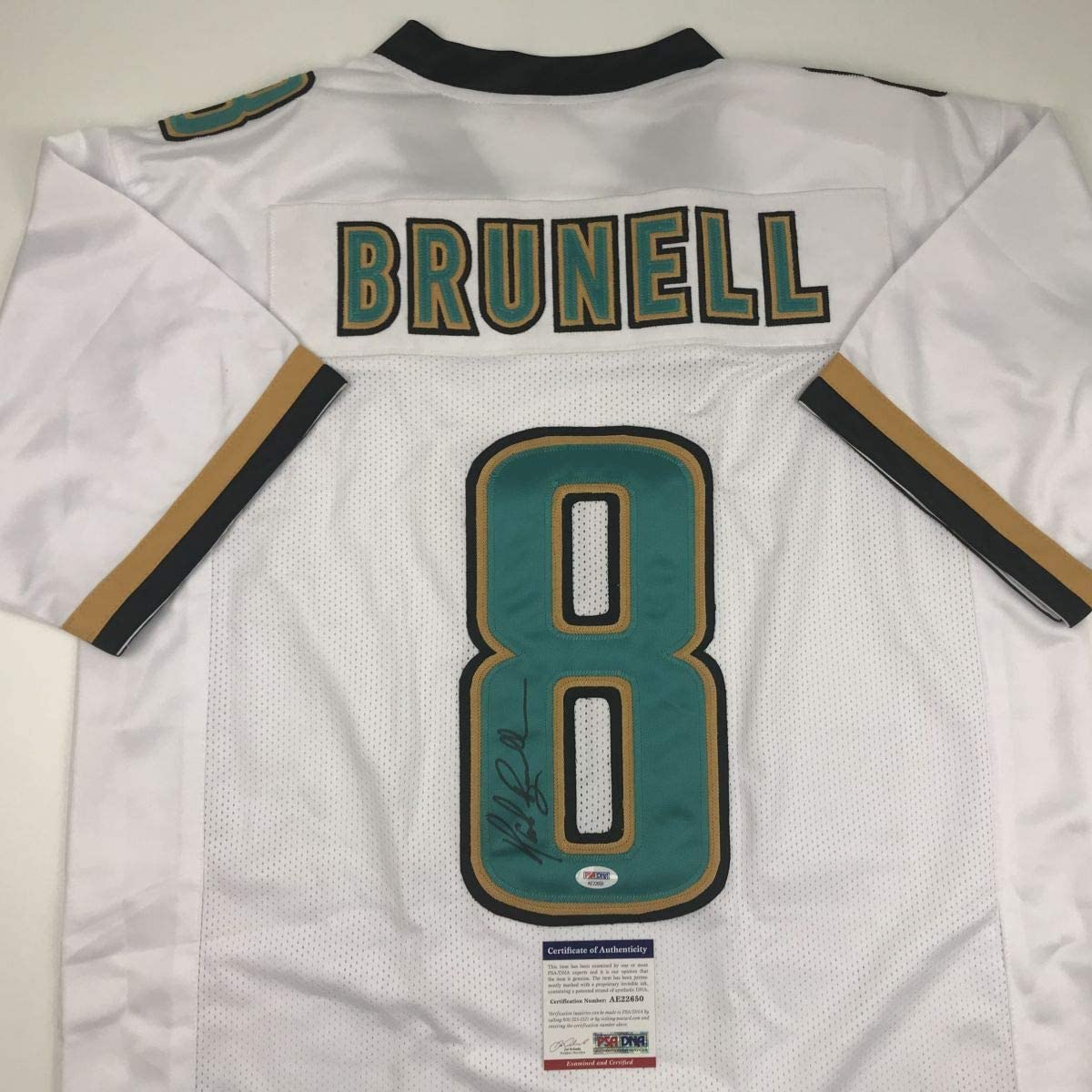Autographed/Signed Mark Brunell Jacksonville White Football Jersey PSA/DNA COA