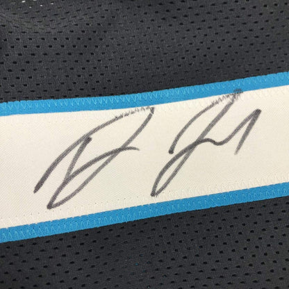 Framed Autographed/Signed Devin Funchess 35x39 Carolina Black Football Jersey JSA COA