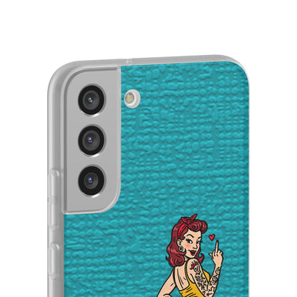 Sassy Pin-Up Stupid Boys Teal Flexi Phone Case