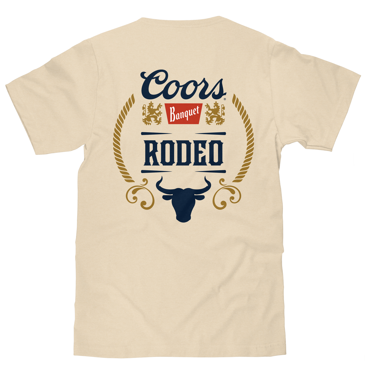 Coors Banquet Rodeo Bull Beer Front and Back T-Shirt
