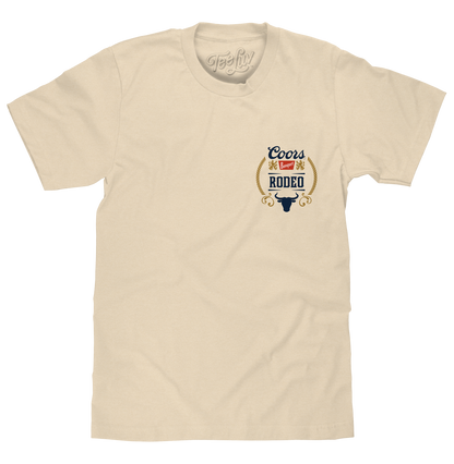 Coors Banquet Rodeo Bull Beer Front and Back T-Shirt
