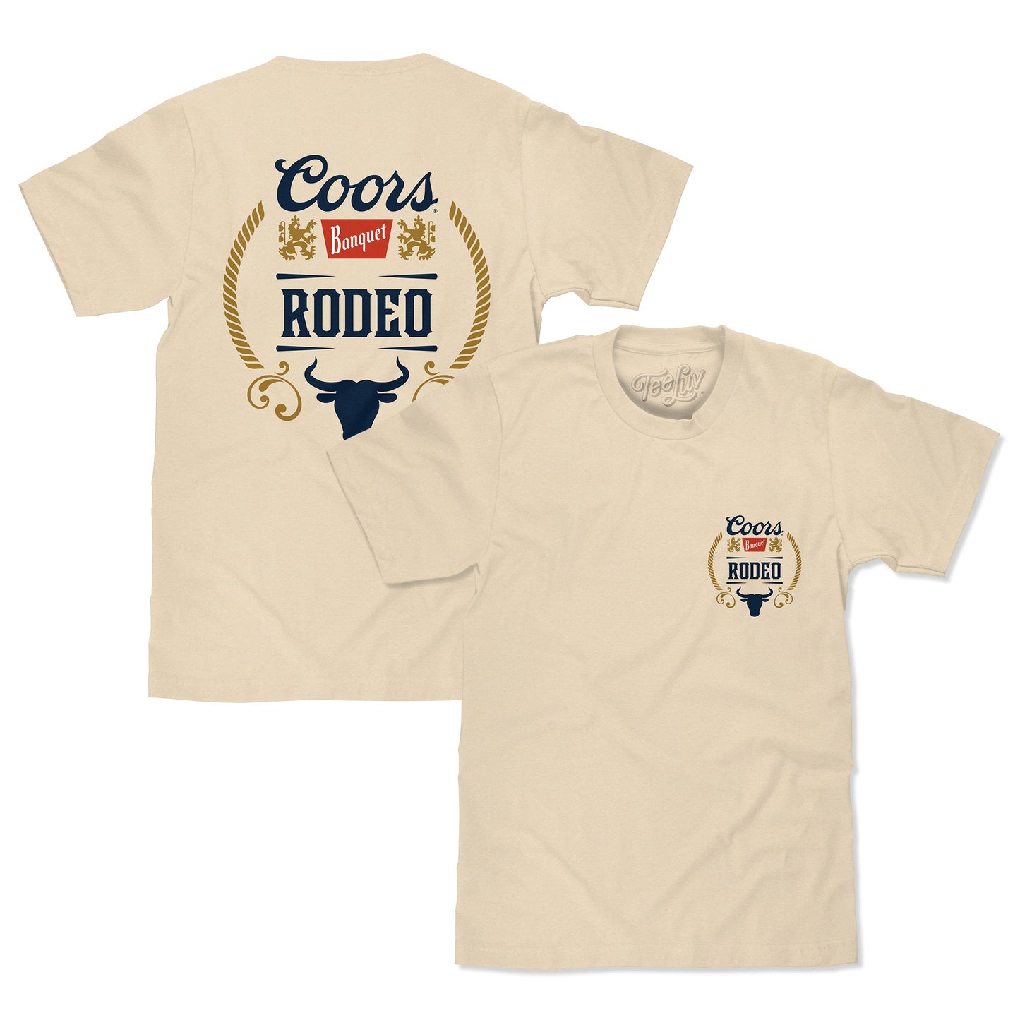 Coors Banquet Rodeo Bull Beer Front and Back T-Shirt