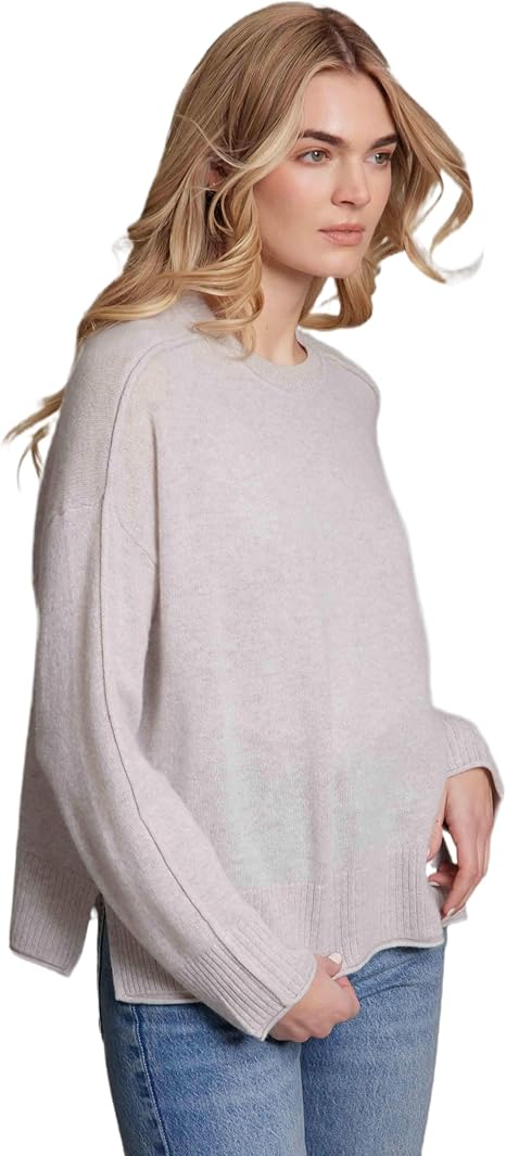 Cashmere - Luxe- 100% Cashmere Emilia Crew Pullover Sweater- One Sized - Makes a Luxurious Gift!