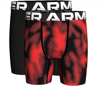 Under Armour Boys' Performance Boxer Briefs Black/Red