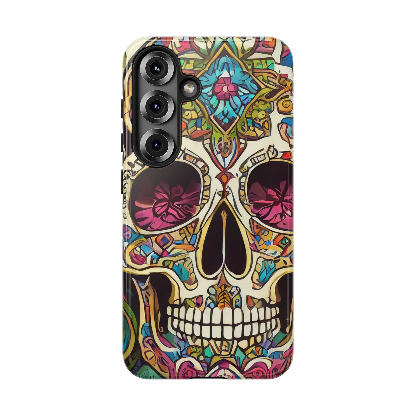 Colorful Sugar Skull Tough Phone Case