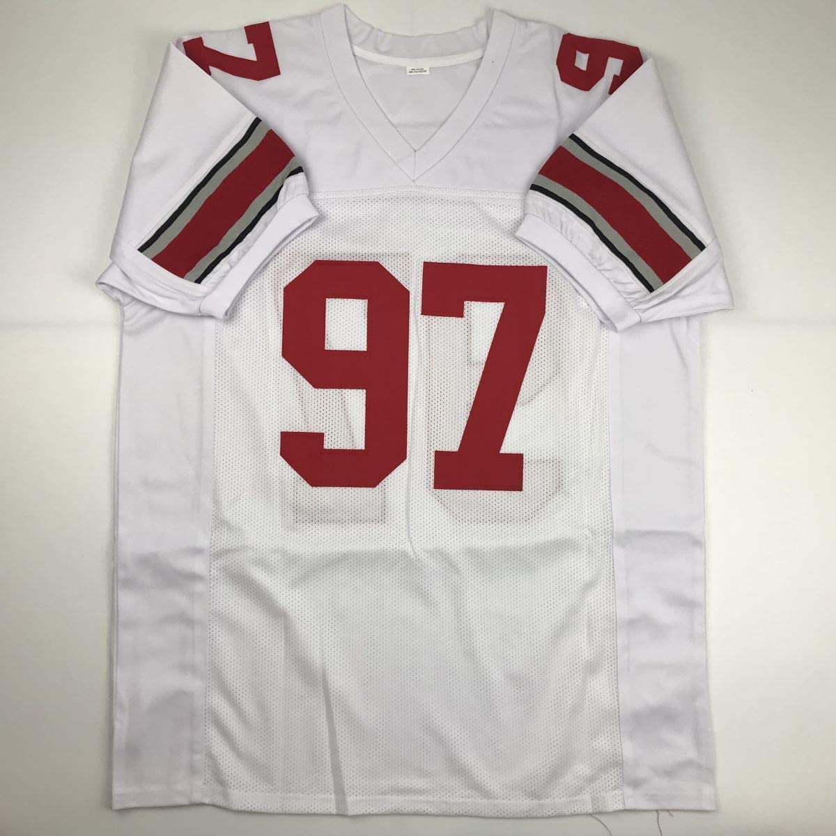 Autographed/Signed Joey Bosa Ohio State White College Football Jersey JSA COA
