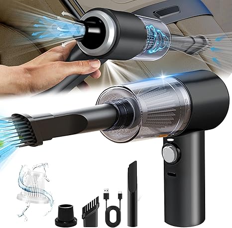 Cordless Vacuum Cleaner, Handheld Car Vacuum Cleaner with LED Light, Car Vacuums with Best Suction Cordless for Car, Home, Office, Pet