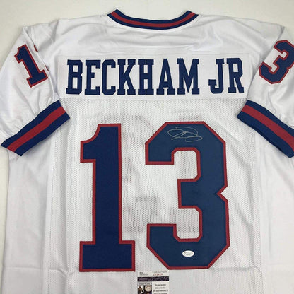 Autographed/Signed Odell Beckham Jr. New York Color Rush Football Jersey JSA COA
