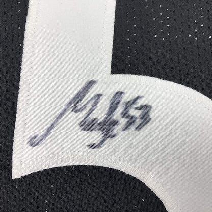 Framed Autographed/Signed Maurkice Pouncey 35x39 Pittsburgh Black Football Jersey JSA COA