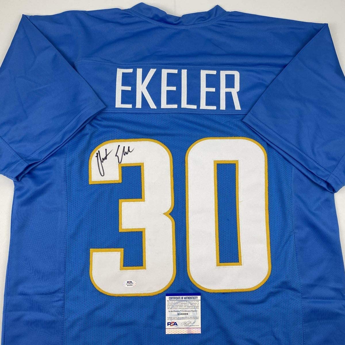 Autographed/Signed Austin Ekeler Los Angeles LA Powder Blue Football Jersey PSA/DNA COA