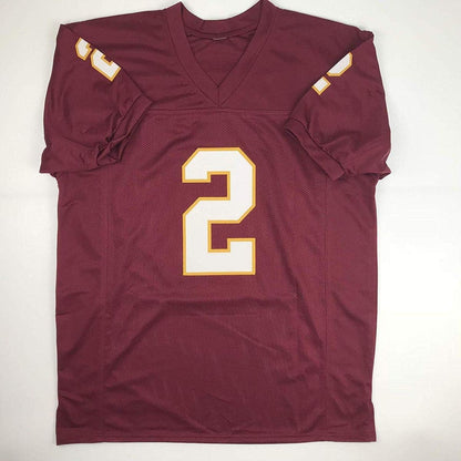 Autographed/Signed Deion Sanders Florida State FSU Maroon College Football Jersey JSA COA