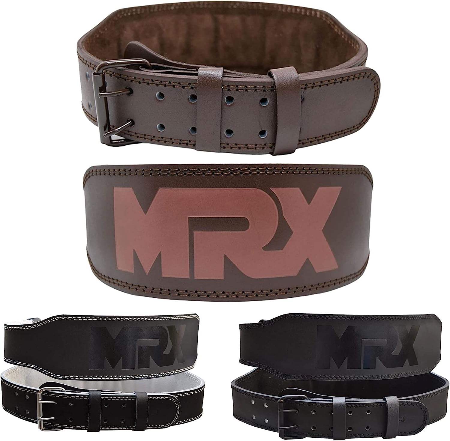 MRX Weight Lifting Belt Leather 4 Inches Wide Back Support Powerlifting Belts for Men Women - Triathlete Store