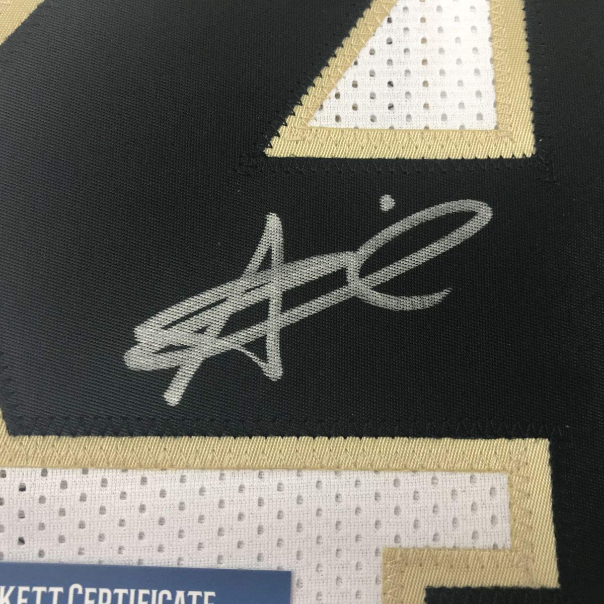 Autographed/Signed Alvin Kamara New Orleans White Football Jersey Beckett BAS COA