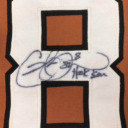 Autographed/Signed Cat Osterman Hook Em Texas Orange College Softball Jersey JSA COA