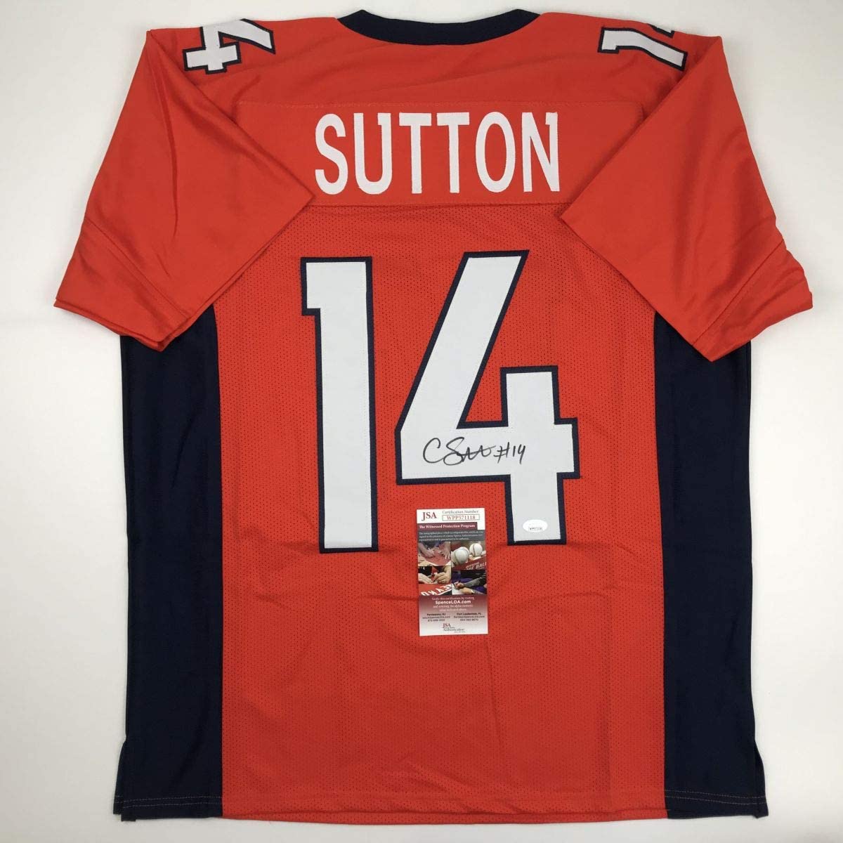 Autographed/Signed Courtland Sutton Denver Orange Football Jersey JSA COA