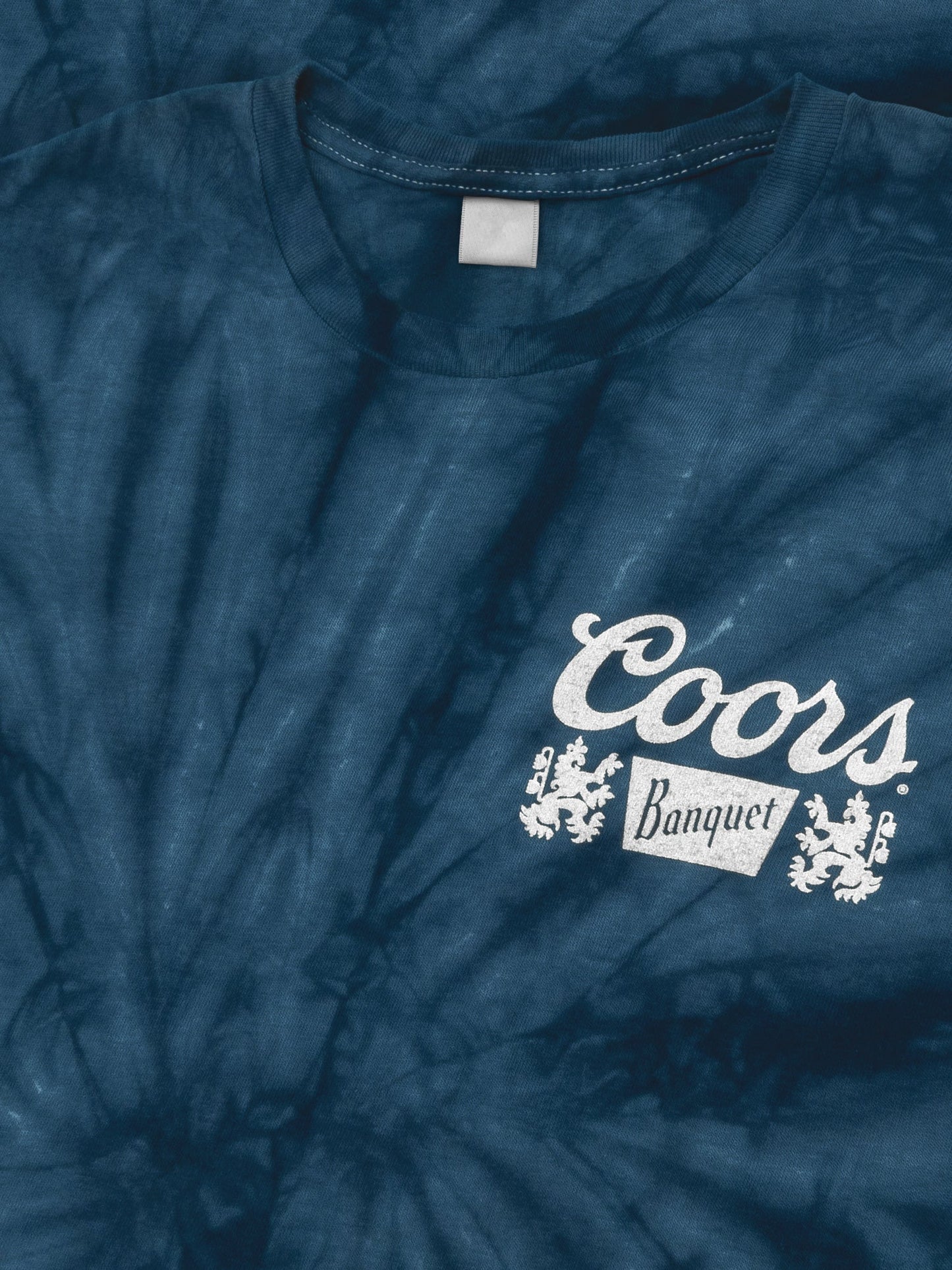 Coors Banquet Beer Logo T-Shirt - Navy Spider Tie Dye