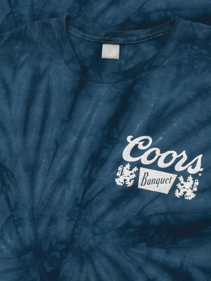 Coors Banquet Beer Logo T-Shirt - Navy Spider Tie Dye