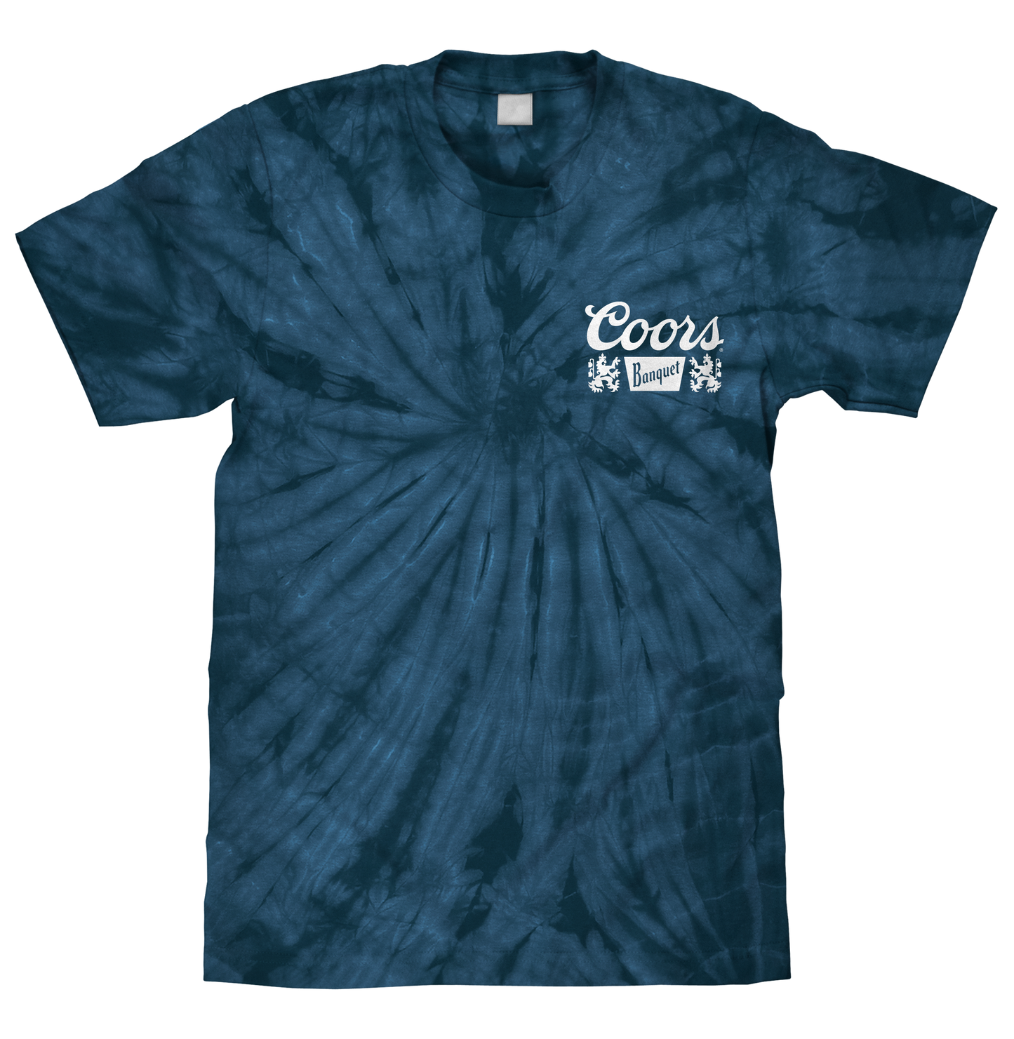 Coors Banquet Beer Logo T-Shirt - Navy Spider Tie Dye