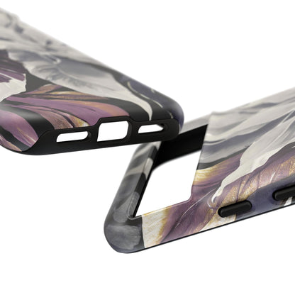 White & Plum Floral Tough Phone Case