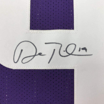 Autographed/Signed Adam Thielen Minnesota Purple Football Jersey Beckett BAS COA