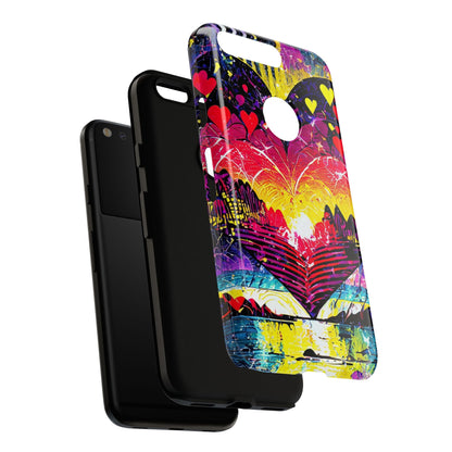 Vibrant Heart Sunset Tough Phone Case