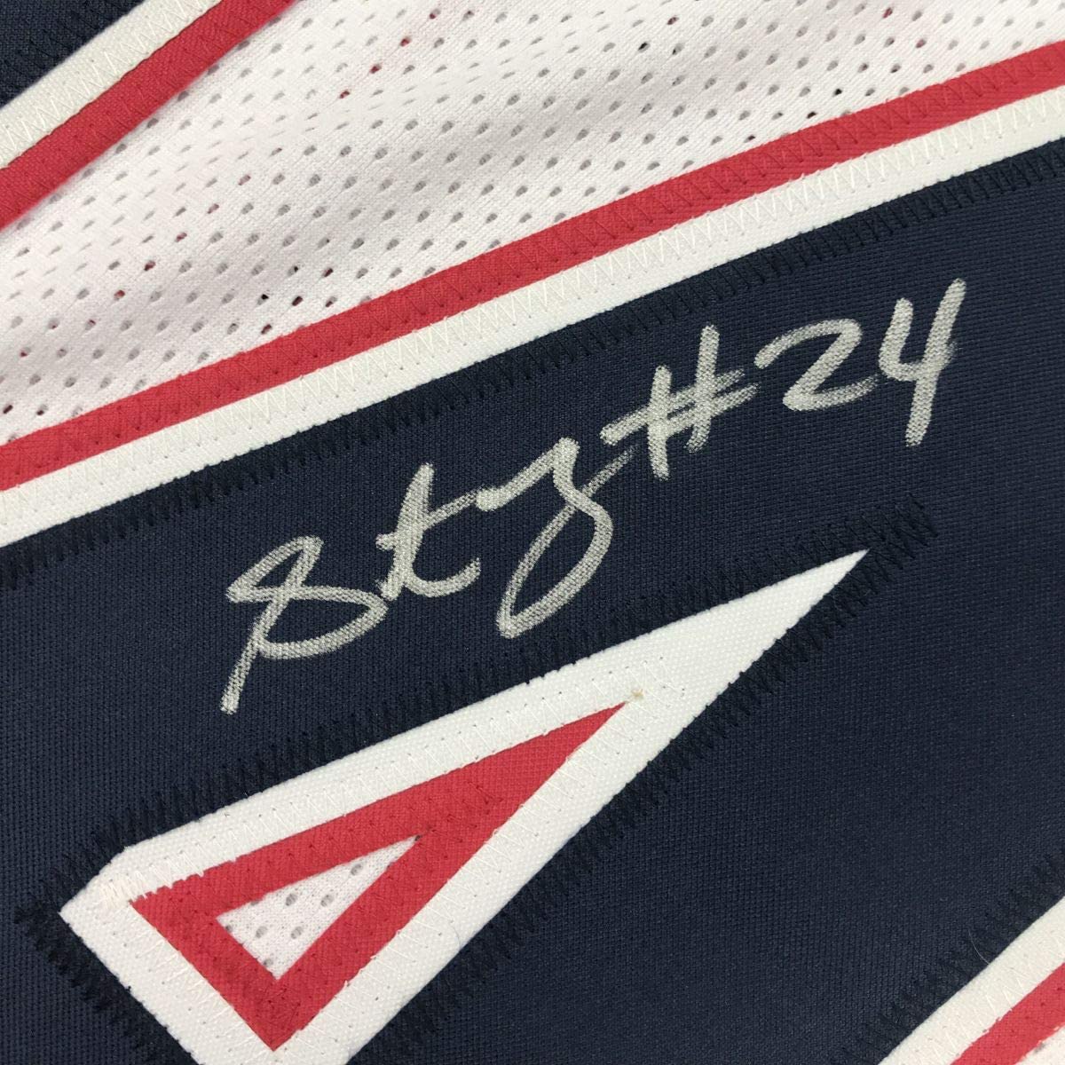 Autographed/Signed Stephon Gilmore New England White Football Jersey JSA COA