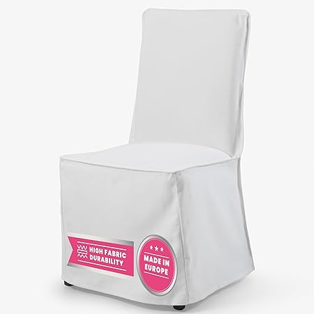 Bemz Henriksdal Chair Cover with Skirt _ã_ Replacement for IKEA Henriksdal Dining Chair Slipcovers _ã_ Custom Slipcover Elegant Tall Back Dining Chair Cover Slip, White