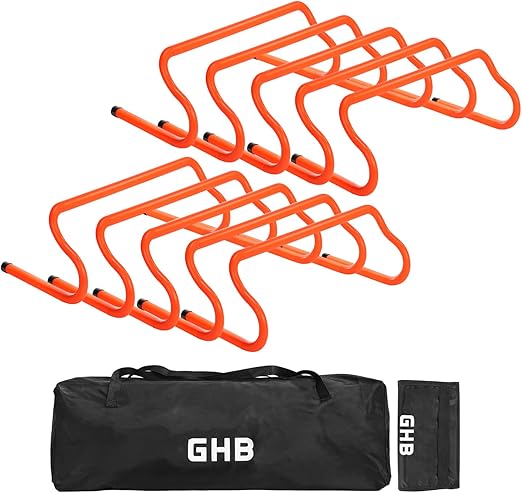 GHB Agility Hurdles 5/10 Pack Speed Agility Training Hurdles, Detachable Sturdy Hurdles Training Equipment Set with Carry Bag for Kids, Athletes, Soccer, Basketball