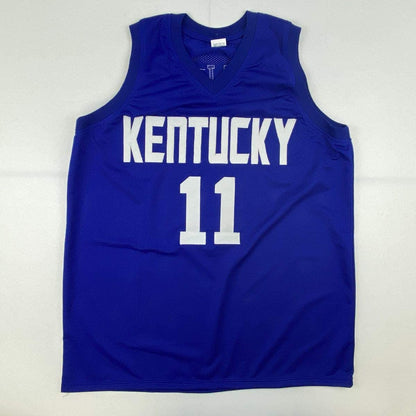 Autographed/Signed John Wall Kentucky Blue College Basketball Jersey JSA COA
