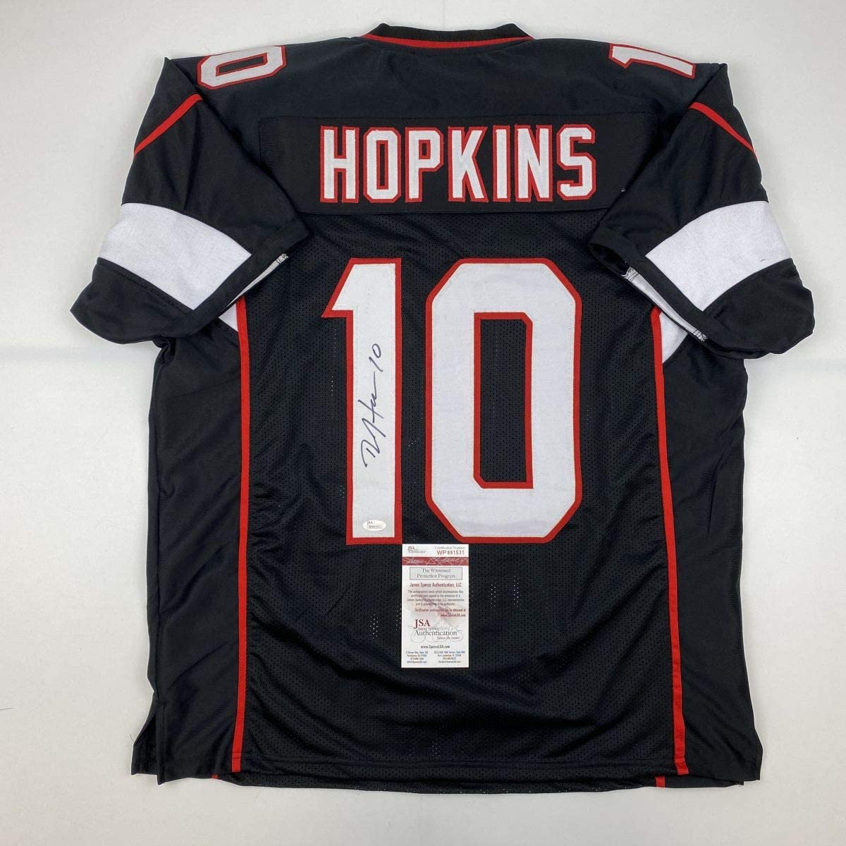 Autographed/Signed DeAndre Hopkins Arizona Black Football Jersey JSA COA