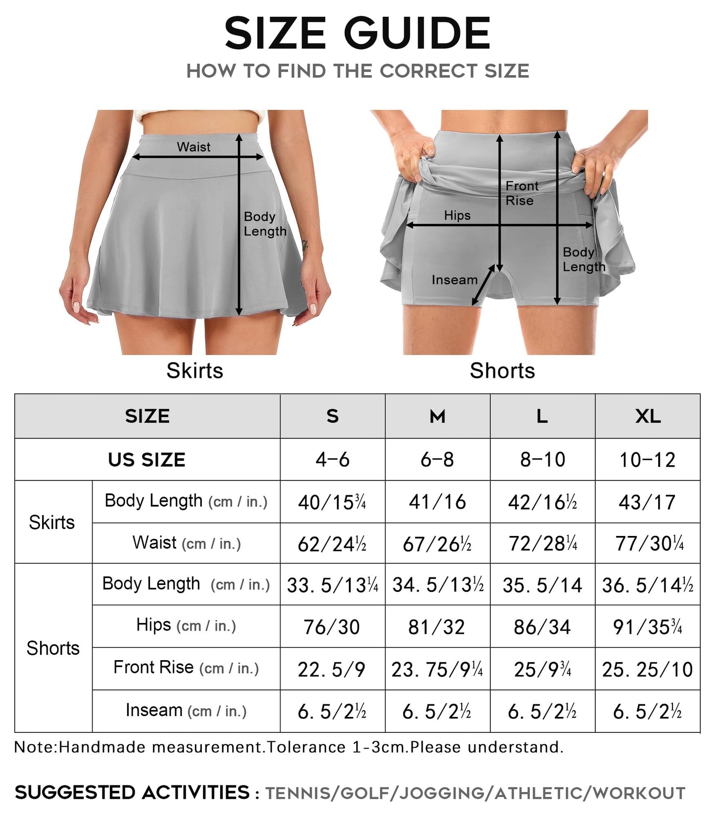 icyzone Women's High Waisted Mini Tennis Skirts, Pleated Athletic Golf Skorts with Shorts (Off White, M)