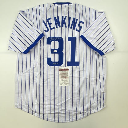 Autographed/Signed Ferguson Fergie Jenkins HOF 91 Chicago Pinstripe Baseball Jersey JSA COA