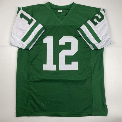 Autographed/Signed Joe Namath New York Green Football Jersey GTSM COA Holo Only