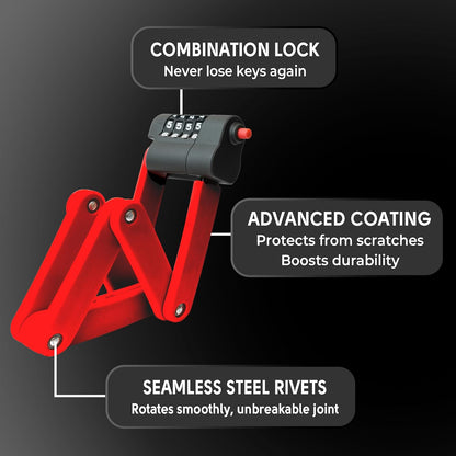 XNITO Folding Lock – 4-Digit Heavy-Duty Combo Lock