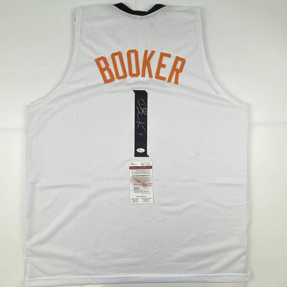 Autographed/Signed Devin Booker Phoenix White Basketball Jersey JSA COA