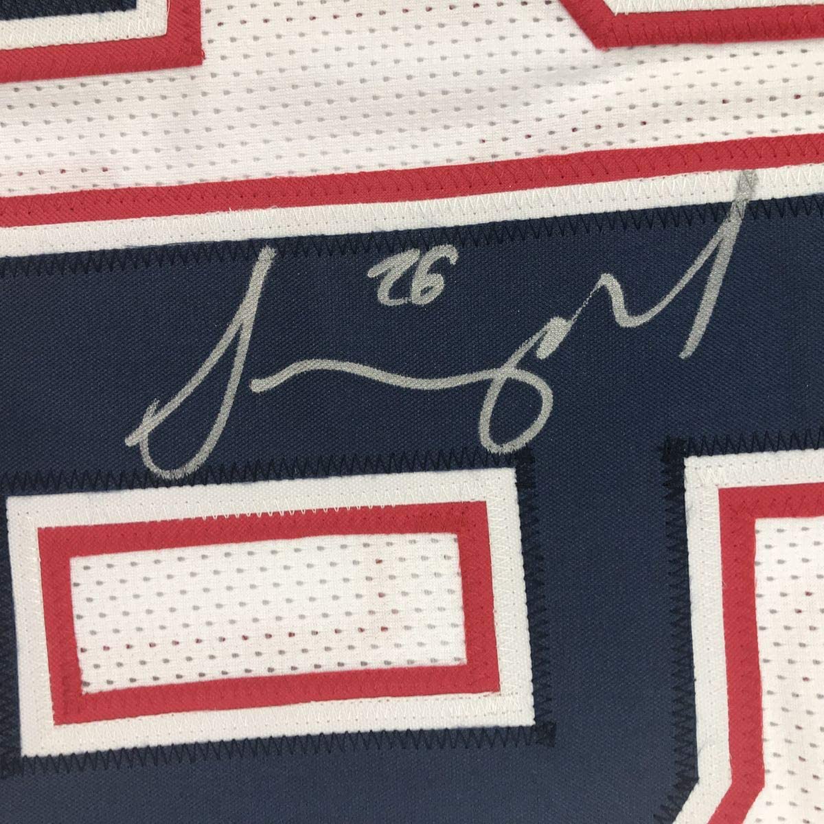 Autographed/Signed Sony Michel New England White Football Jersey JSA COA