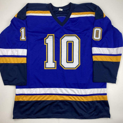 Autographed/Signed Brayden Schenn St. Louis Blue Hockey Jersey JSA COA