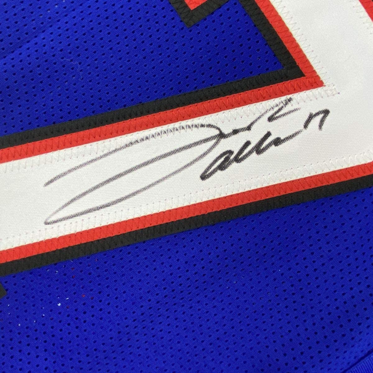 Autographed/Signed Josh Allen Buffalo Blue Football Jersey Beckett BAS COA