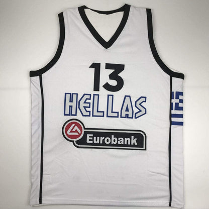 Autographed/Signed Giannis Antetokounmpo Greek Greece White Basketball Jersey PSA/DNA COA