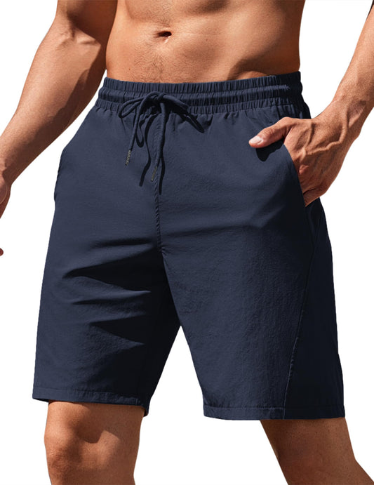 COOFANDY Men's 9" Sports Shorts Basketball Running Athletic Gym Workout Shorts Navy Blue
