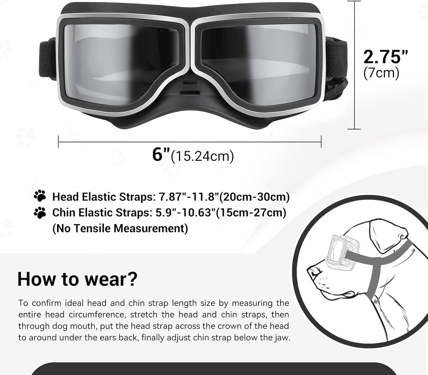 Dog Goggles Medium to Large Breed Pilot Style