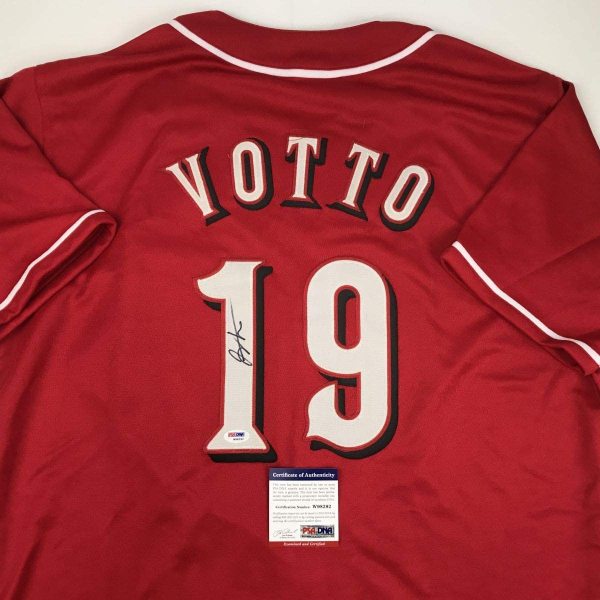 Autographed/Signed Joey Votto Cincinnati Red Baseball Jersey JSA COA