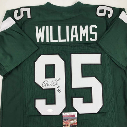 Autographed/Signed Quinnen Williams New York Green Football Jersey JSA COA