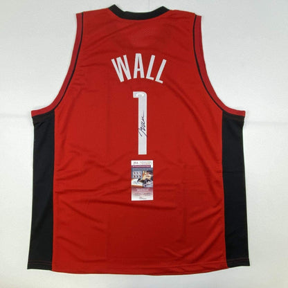 Autographed/Signed John Wall Houston Red Basketball Jersey JSA COA