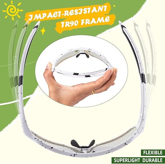 ROCKBROS Kids Photochromic Sports Sunglasses For Kids Ages 8 to 14