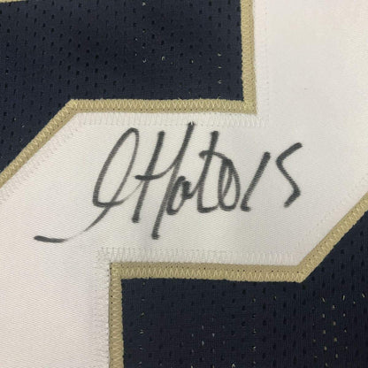 Autographed/Signed Golden Tate Notre Dame Blue College Football Jersey Beckett COA