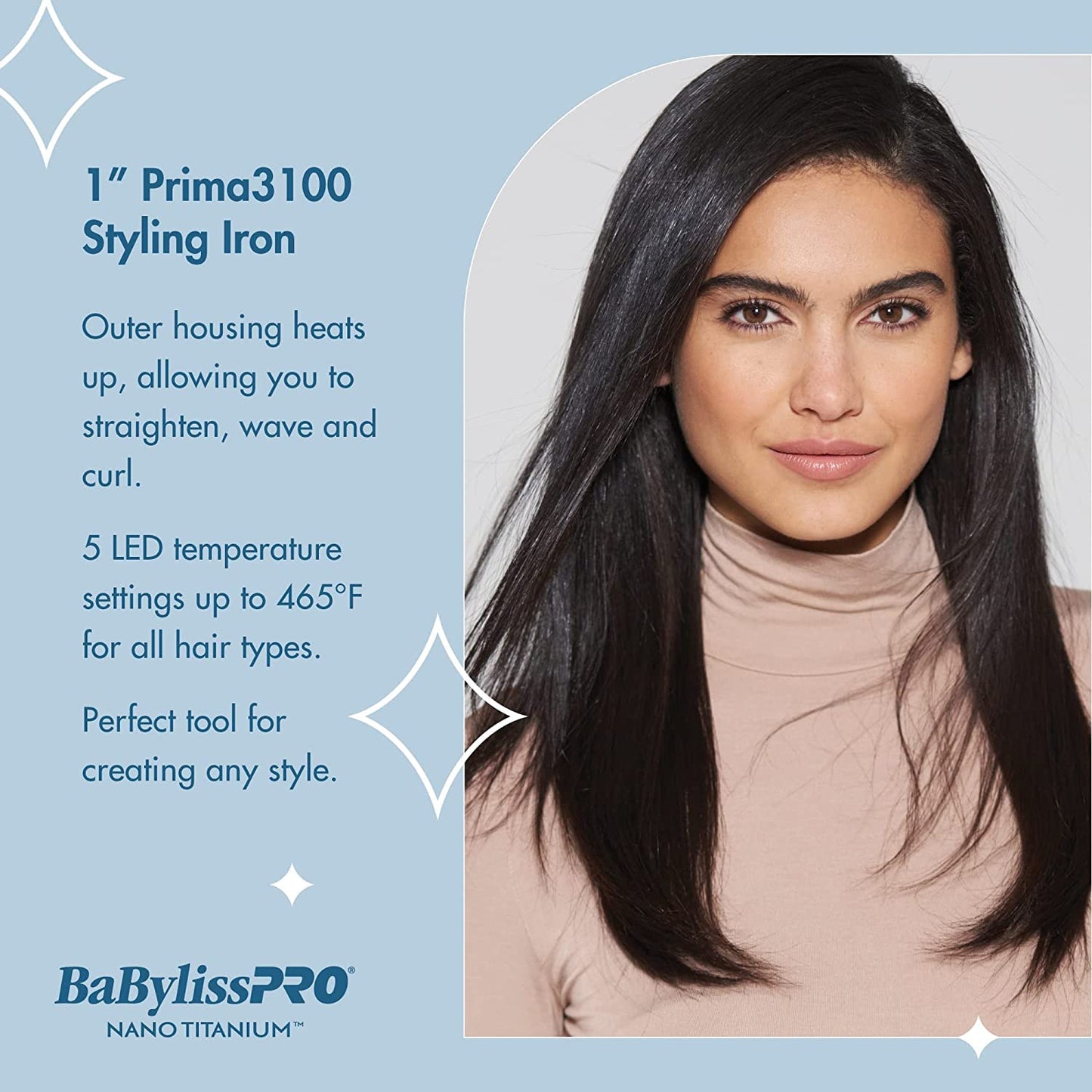 BabylissPRO Nano Titanium Prima Ionic Hair Straightener, Curl and Straighten Hair With One Professional Tool