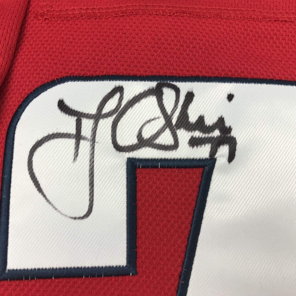 Framed Autographed/Signed TJ T.J. Oshie 35x39 Washington Red Hockey Jersey JSA COA
