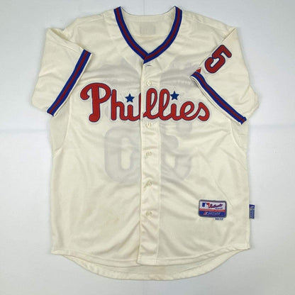Autographed/Signed Cole Hamels Philadelphia Cream Baseball Jersey JSA COA